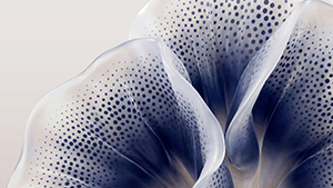 Abstract blue and off-white graphic symbolising growth