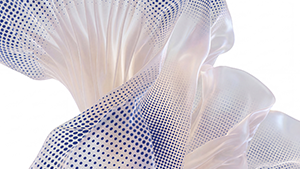 Abstract blue and white graphic symbolising growth